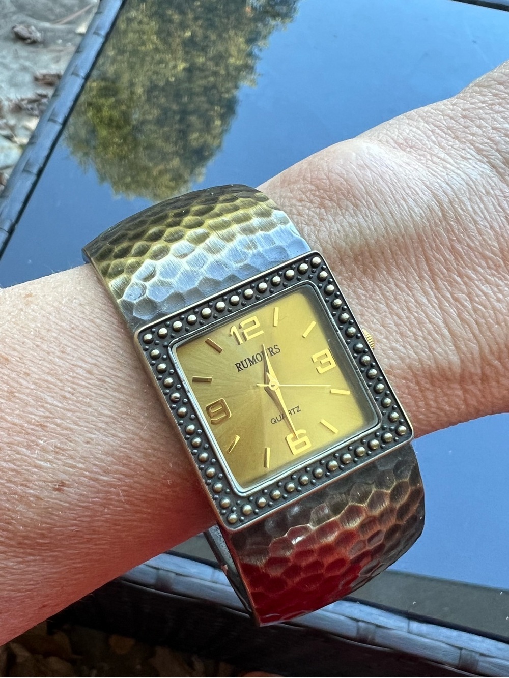 Vintage Y2K Rumors Hammered Bronze Like Bracelet Watch